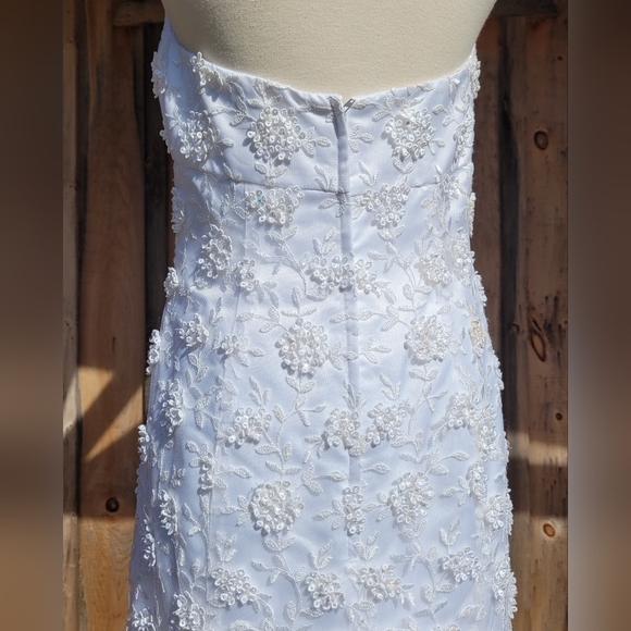 Embellished Halter Wedding Dress David's Bridal Michaelangelo - Picture 11 of 16